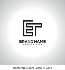 ET TE Abstract Unique Letter Logo Design. Initial Vector Symbol.