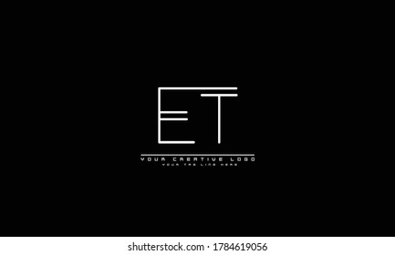 ET TE abstract vector logo monogram template