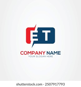 ET or TE Creative Modern Letters Logo Design Element