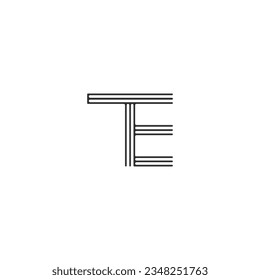 ET, TE, E AND T Abstract initial monogram letter alphabet logo design