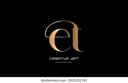 ET, TE, E, T abstract letters logo monogram