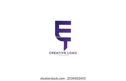 ET TE FT TF Abstract initial monogram letter alphabet logo design