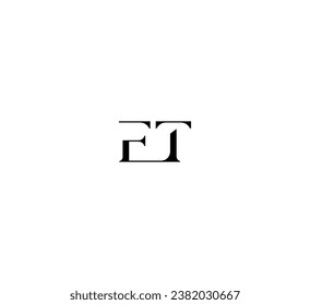 ET, TE, FT, TF letter logo design template elements. Modern abstract digital alphabet letter logo.