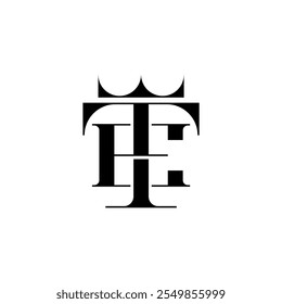 ET TE Initial with Crown Logo Template