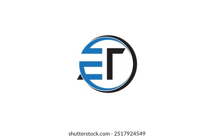 et te initial logo design vector, ET, TE Logo Monogram Design