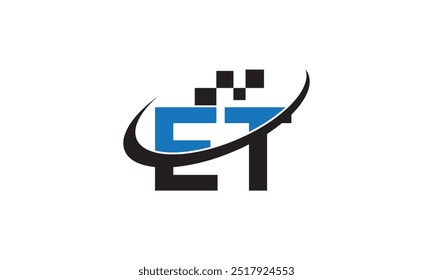 et te initial logo design vector, ET, TE Logo Monogram Design