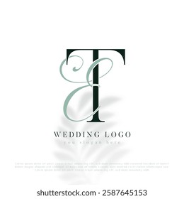 ET, TE Initial Wedding Logo Monogram