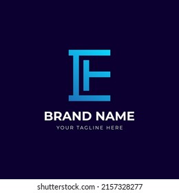 Design des Logos für ET- oder TE-Buchstaben. Creative Icon Modern Letters Vector Logo.