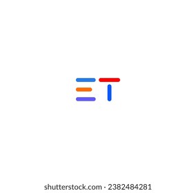 ET, TE letter logo design template elements. Modern abstract digital alphabet letter logo.