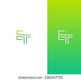 ET, TE letter logo design template elements. Modern abstract digital alphabet letter logo.