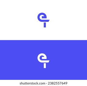 ET, TE letter logo design template elements. Modern abstract digital alphabet letter logo.