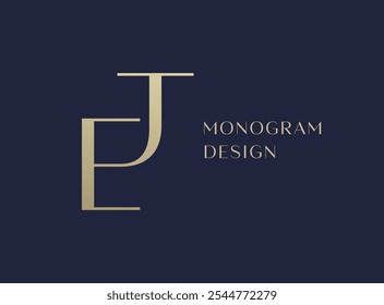 ET or TE letter logo icon design. Classic style luxury initials monogram.