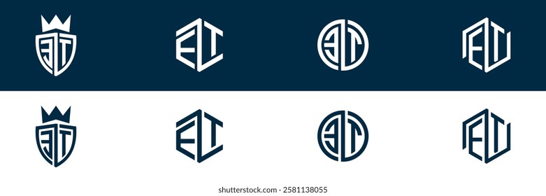 ET TE letter logo set design