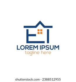 ET, TE letter real estate home logo. House rental logo design service isolated logo 