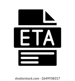 Eta Glyph Icon. File Document icon abbreviation Estimated time of arrival