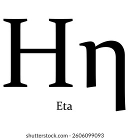 Eta Greek Symbol Letter vector illustration