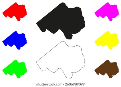 Etah city (Republic of India, State of Uttar Pradesh) map vector illustration, scribble sketch Etah map