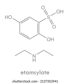 Etamsylate structure. Antibleeding drug molecule. Used to prevent hemorrhage.