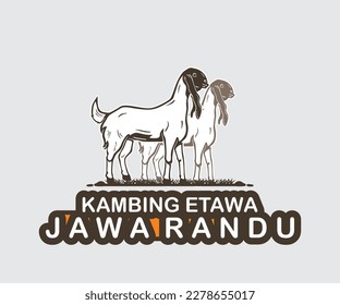 ETAWA GOAT JAWA RANDU Logo, Silhouette indonesischer Vektorgrafiken von Zuchtziegen