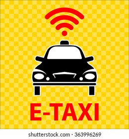 E-Taxi Wi-Fi Icon Symbol Vector Illustration