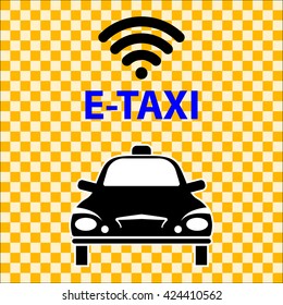 E-Taxi Wi-Fi Icon Symbol Vector Illustration