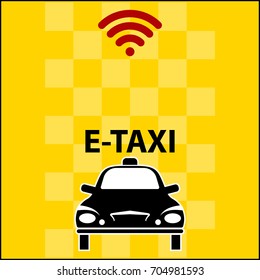 E-Taxi Wi-Fi Icon Symbol Vector Illustration
