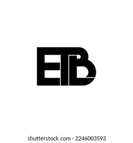 diseño del logotipo de la letra monograma de la tipografía etb