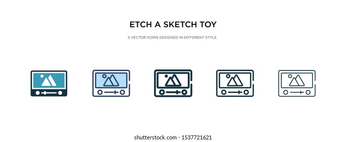 etch a sketch toy icon in different style vector illustration. two colored and black etch a sketch toy vector icons designed in filled, outline, line and stroke style can be used for web, mobile, ui