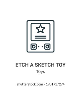Icono de vector de esquema de dibujo. Dibujo negro en línea delgada icono de dibujo de juguete, ilustración de elemento simple vector plano a partir del concepto de juguetes editable trazo aislado en fondo blanco