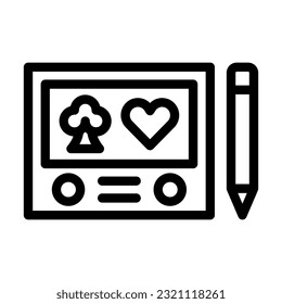 Etch A Sketch Vector Thick Line Icon For Personal And Commercial Use.
