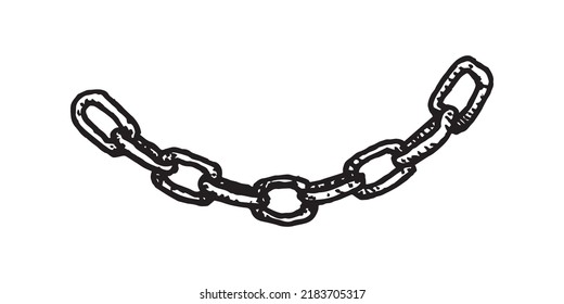 Etched vector illustration. Iron chain.