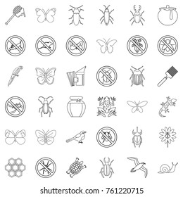 Etching icons set. Outline style of 36 etching vector icons for web isolated on white background