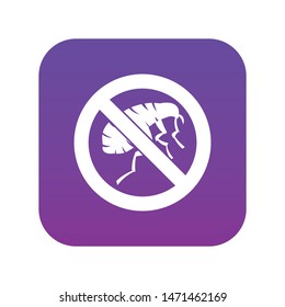 Etching insect icon digital purple for any design isolated on white vector illustration