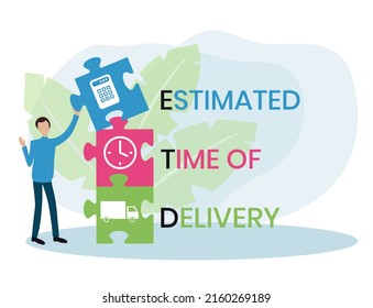 ETD - Estimated Time of Delivery acronym. business concept background. vector illustration concept with keywords and icons. lettering illustration with icons for web banner, flyer, landing pag