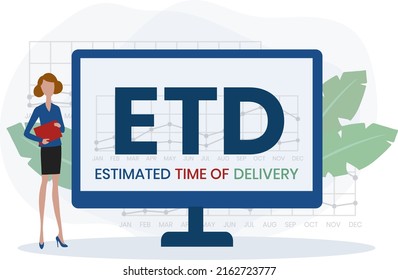 ETD - Estimated Time of Delivery acronym. business concept background. vector illustration concept with keywords. lettering illustration for web banner, flyer, landing pag