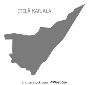 Etela-Karjala Finland Map grey