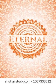 Eternal abstract orange mosaic emblem