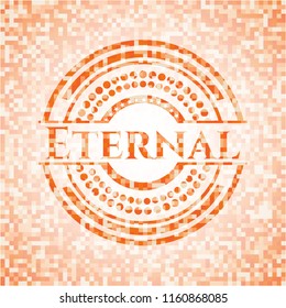 Eternal abstract orange mosaic emblem