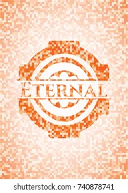 Eternal abstract orange mosaic emblem