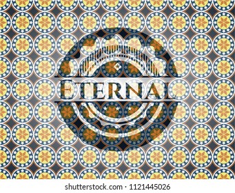 Eternal arabic badge. Arabesque decoration.