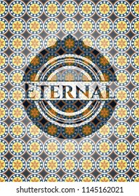 Eternal arabic badge background. Arabesque decoration.