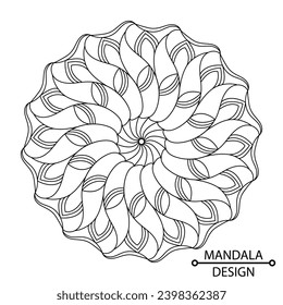 Eternal Balance Mandala of Coloring Book Page for Adults and Children. Easy Mandala Coloring Book Pages for Adults to Relax, Experiences Give Relief. Resizeable Vector File