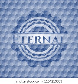 Eternal blue hexagon emblem.