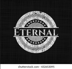 Eternal chalkboard emblem on black board