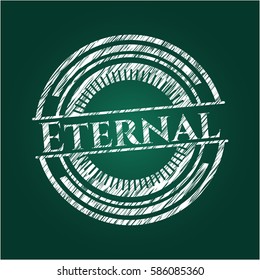 Eternal chalkboard emblem on black board