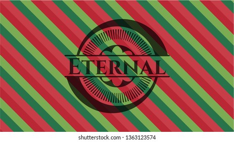 Eternal christmas colors style emblem.