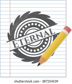 Eternal emblem drawn in pencil