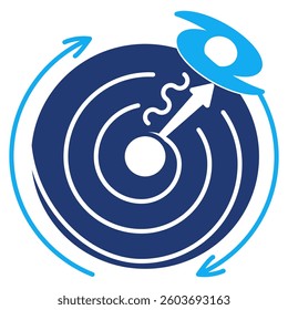 Eternal Expansion icon represented by planet, waves, universe Dualtone style.