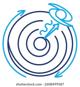 Eternal Expansion icon represented by planet, waves, universe Dual Line style.