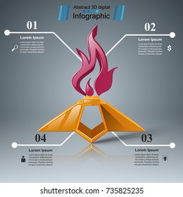 Eternal flame - business infographic. Vector eps 10